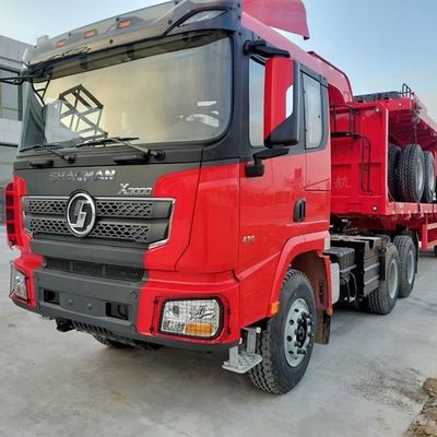 Dirección izquierda Shacman X3000 camión tractor, asiento en fila doble cabeza de camión pesado