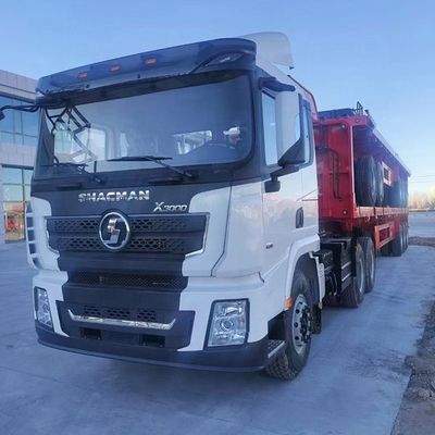 Dirección izquierda Shacman X3000 camión tractor, asiento en fila doble cabeza de camión pesado